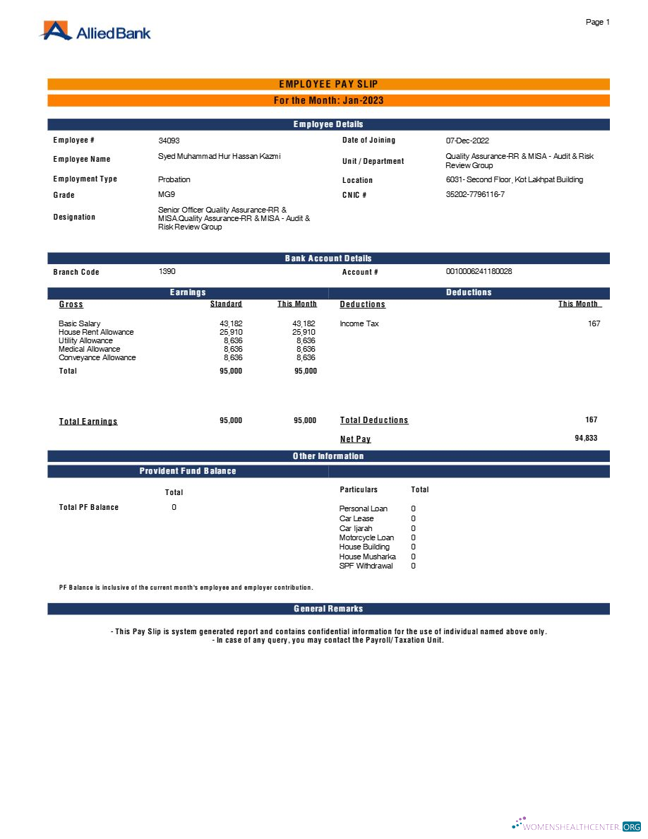 Download Allied Bank employee payslip template in Word and PDF formats.pdf, 1 Photoshop template